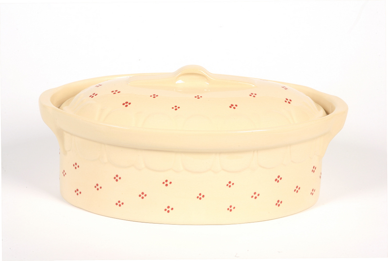 Terrine à Baeckoffe cream with red points 38cm N°2