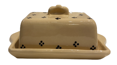 Butter dish cream with blue points