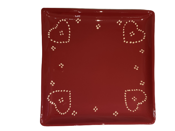 Flate plate with red heart