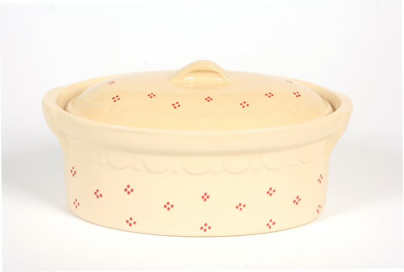 Terrine cream with red points 25cm N°5