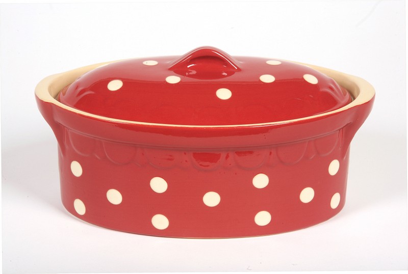 Terrine rouge gros pois 31cm N�4