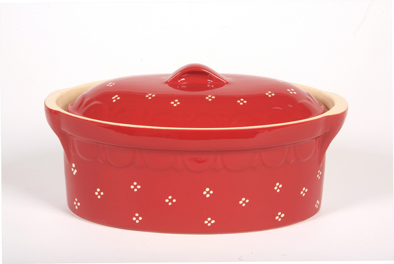 Terrine red with cream points 25cm N°5