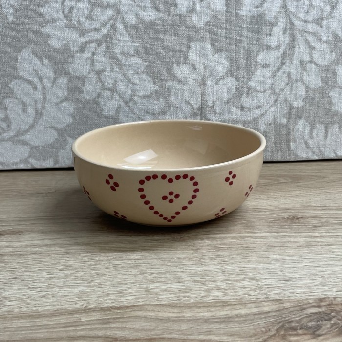 Coupelle basse crème coeur rouge