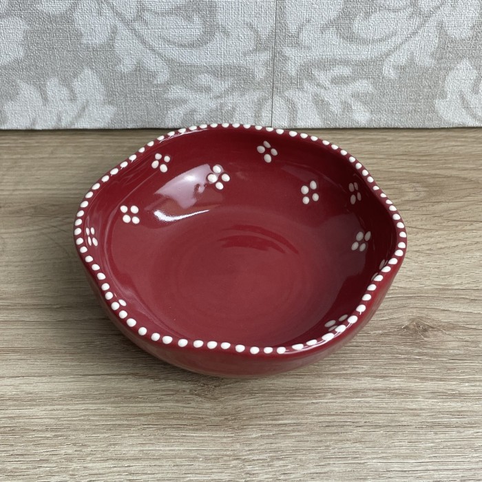 Coupelle ondulé rouge points