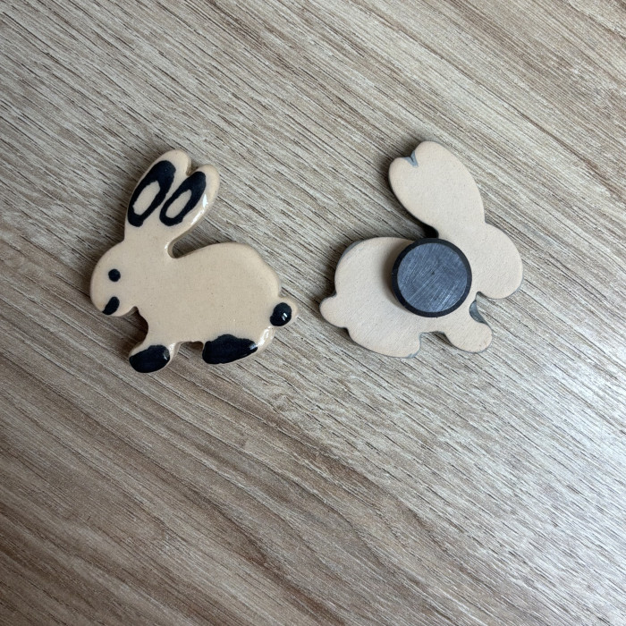 magnets lapin crème
