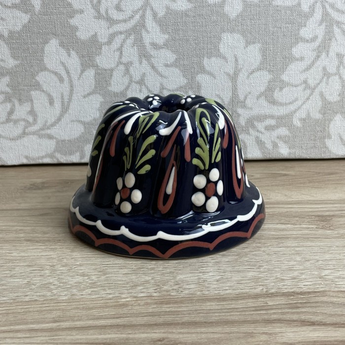 Petit moule à Kougelhopf bleu fleur 14 cm
