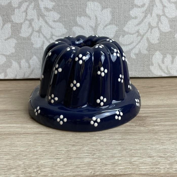 Petit moule à Kougelhopf bleu point 14 cm