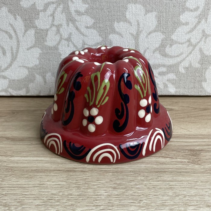 Petit moule à Kougelhopf rouge fleur 14 cm