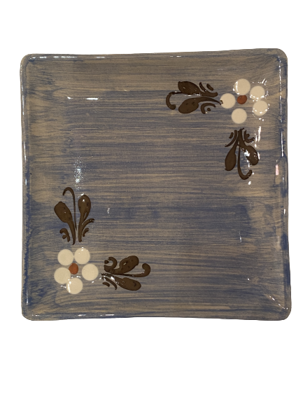 Flat plate small model blue brush flowers