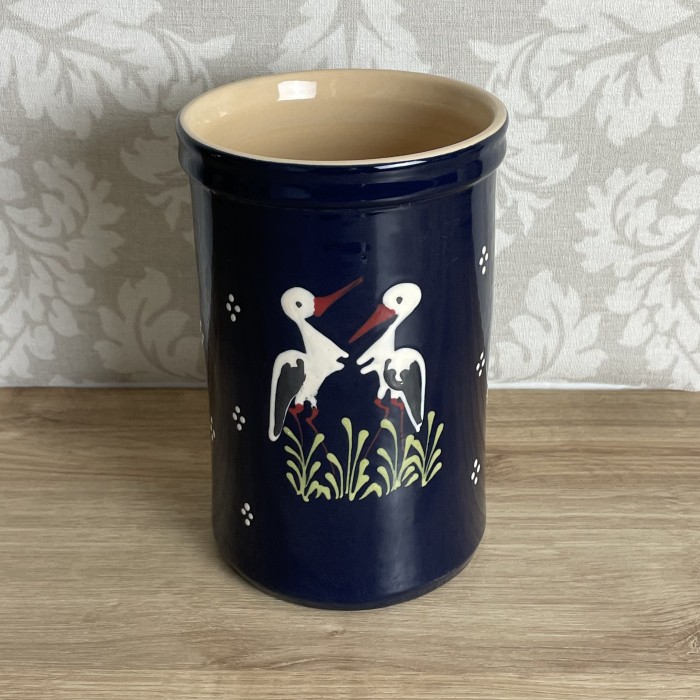 Pots à ustensiles bleu cigogne