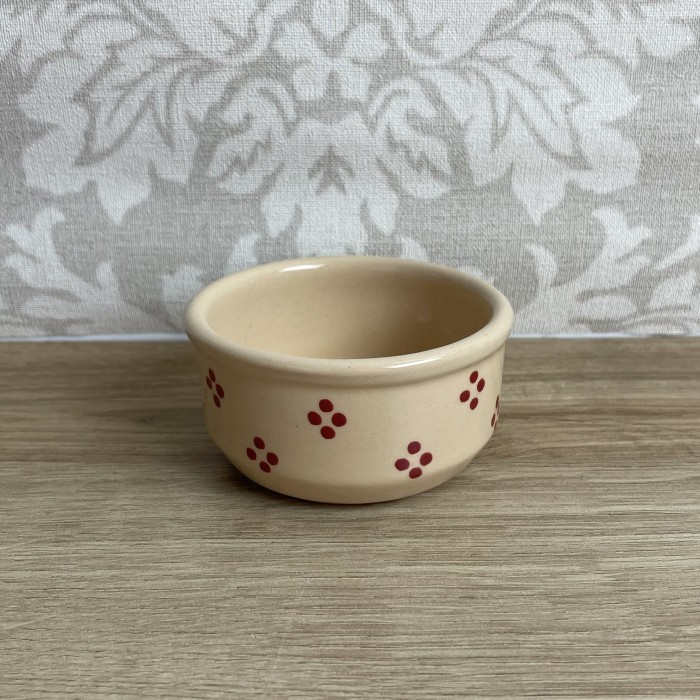 Ramequin crème points rouge