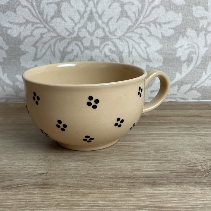 Tasse crème point bleu