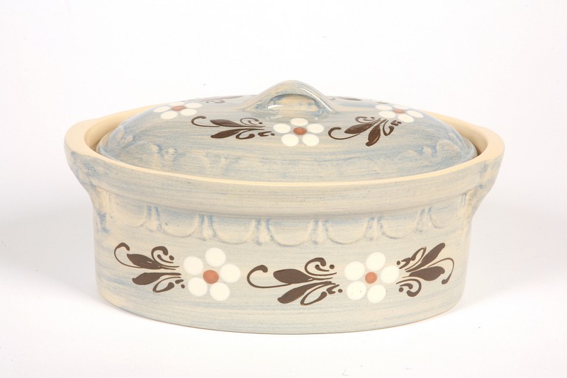 Terrine bleu clair 31 cm N°4 pour 2 à 3 personnes - Poterie Lehmann  Soufflenheim