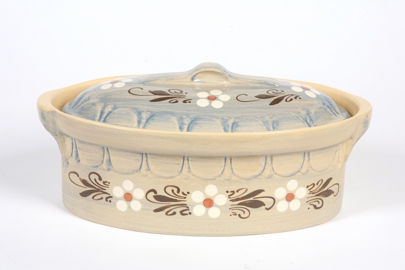 Terrine bleu clair fleur 