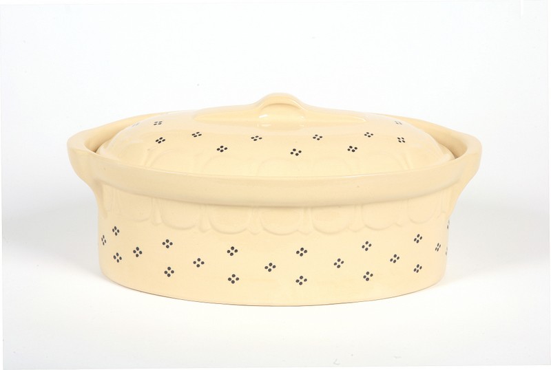 Terrine crème points bleu 34cm N°3 pour 4 personnes