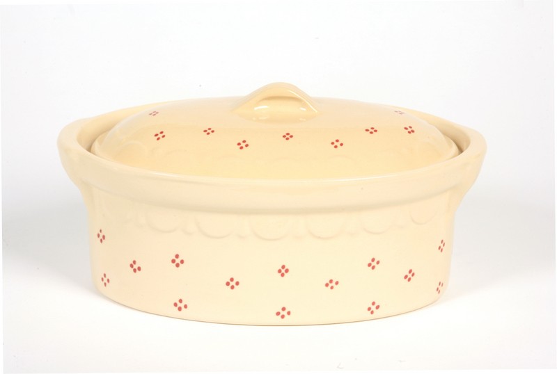 Terrine crème points rouge 25cm N°5