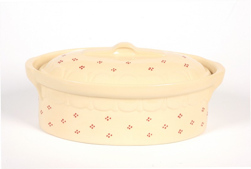 Terrine crème points rouge 34cm N°3 pour 4 personnes