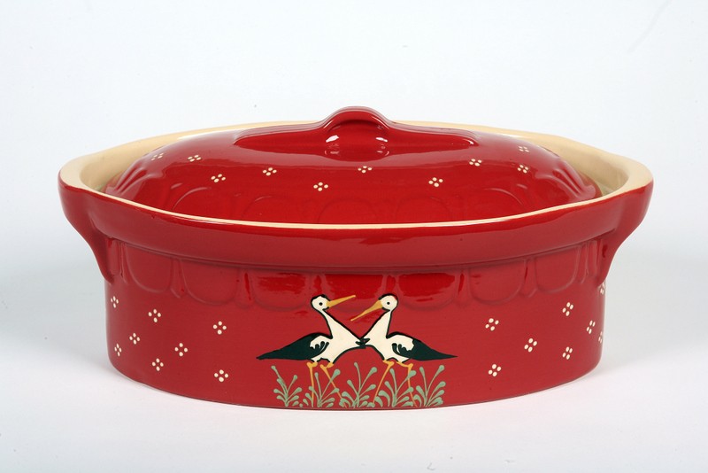 Terrine rouge cigognes 