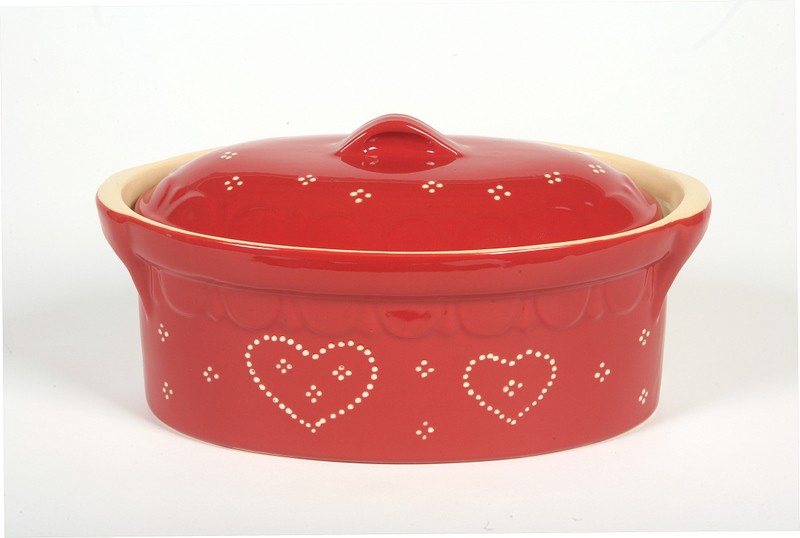 Terrine rouge coeur 31 cm N°4 pour 2 à 3 personnes