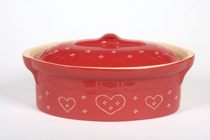 Terrine rouge coeur 34 cm N°3 pour 4 personnes