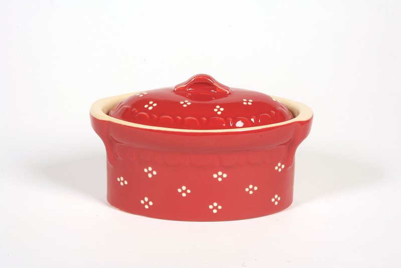 Terrine rouge points 22 cm N°7