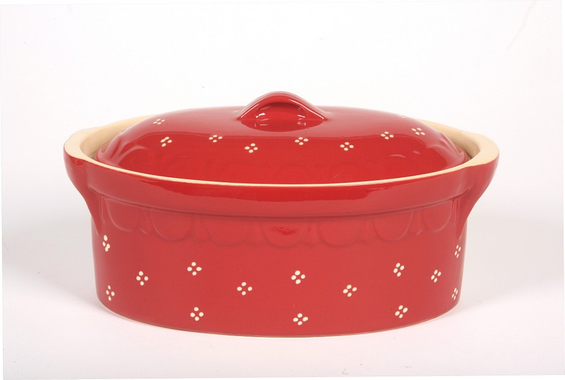 Terrine rouge points 31 cm N°4 pour 2 à 3 personnes